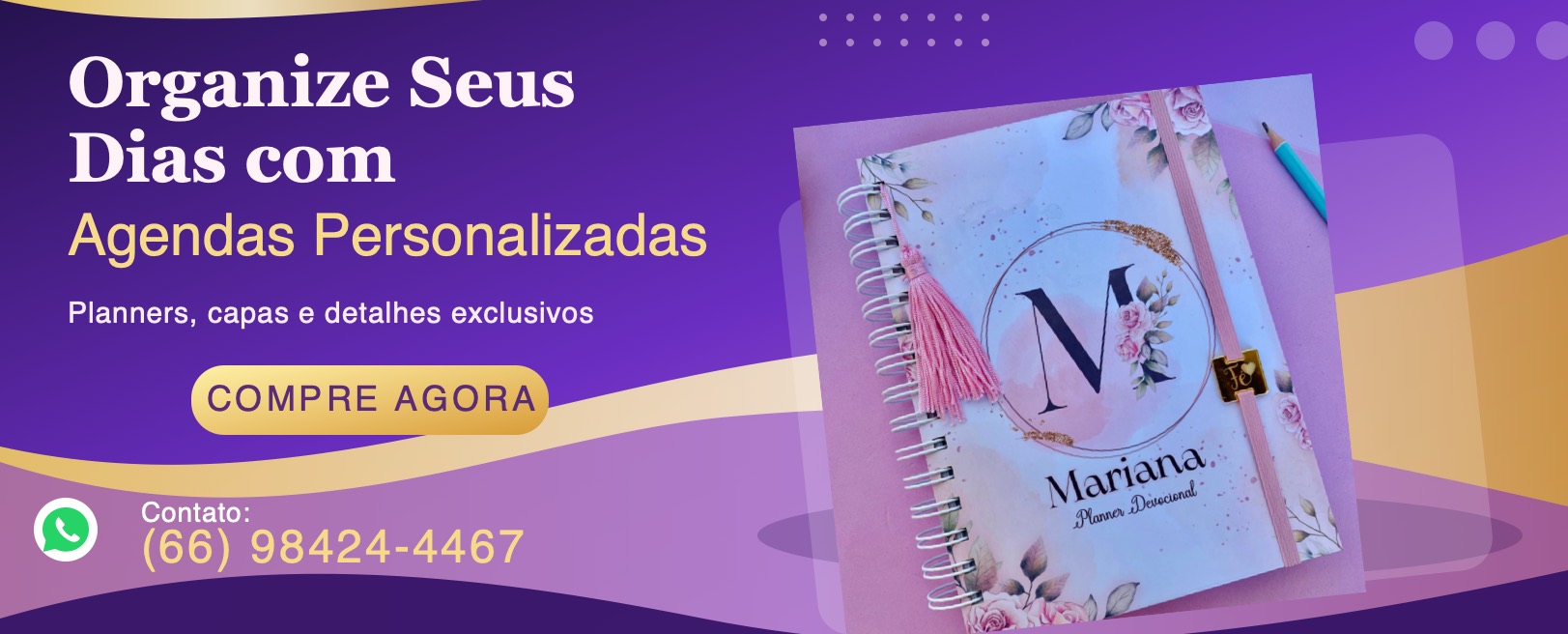 Banner de agendas personalizadas Kalli Criativa