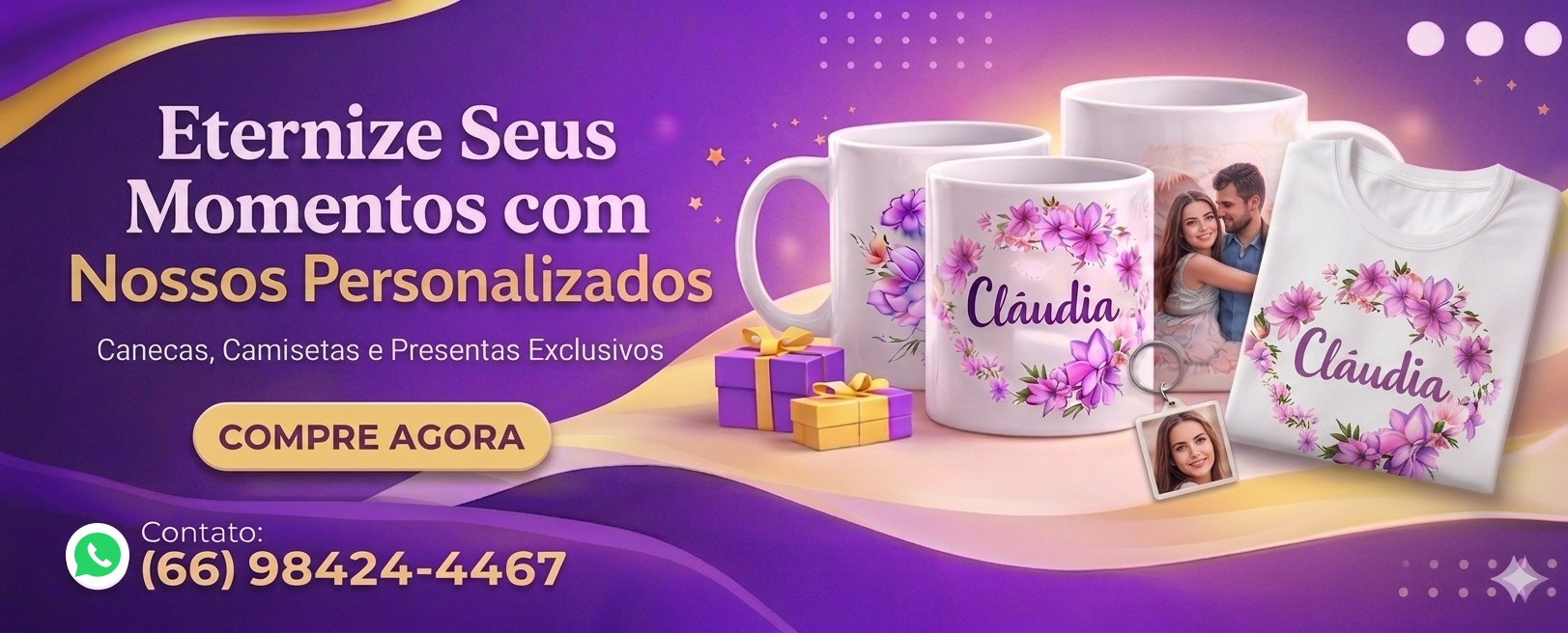 Banner principal com oferta de personalizados Kalli Criativa